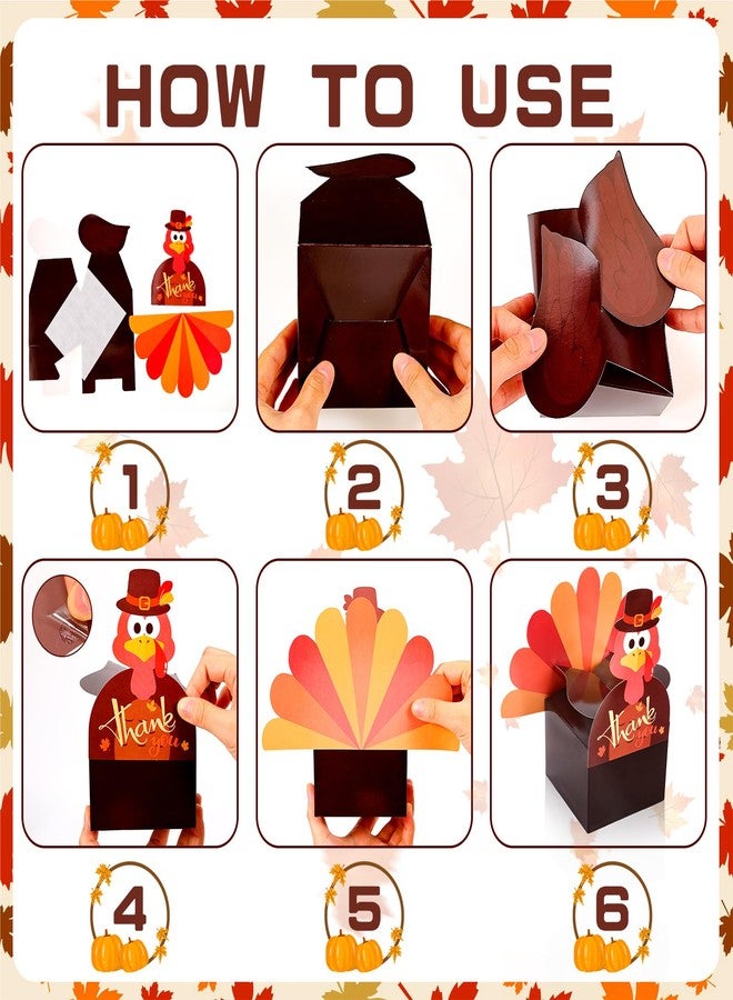 HOWAF 12 Pcs Thanksgiving 3D Turkey Candy Boxes Happy Thanksgiving Party Decoration Gift Boxes Funny Thankful Turkey Treat Boxes Goodie Boxes for Thanksgiving Day Party Decor Supplies Table Centerpiece - Image 3